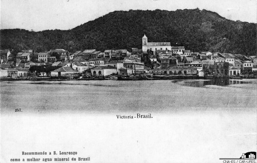 Vista da Vila de Vitoria a partir da baía, em 1908