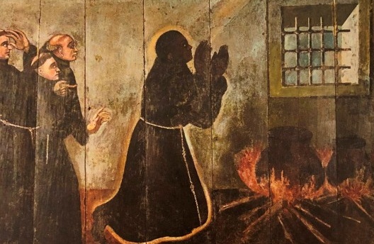 Cenas de São Benedito. Pinturas óleo sobre tábuas de madeira emolduradas apresentadas na exposição Santos Negros, Museu de Arte Sacra de Olinda em 2019