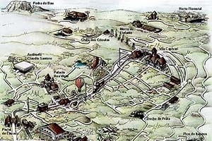 Mapa turístico de Campos do Jordão (SP). Os mapas turísticos são representações que não têm compromisso com escala, precisão e fidelidade ao aspecto real do território. No entanto a sua ampla utilização comprova a popularidade e eficácia para informar ao