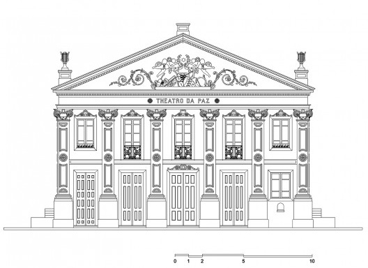Reconstituição da fachada do Theatro da Paz