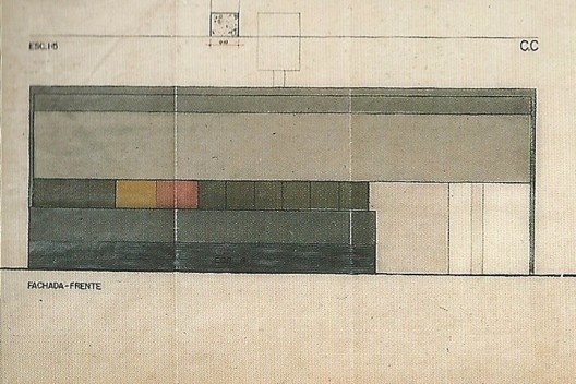 João Batista Vilanova Artigas, Residência Telmo Porto, São Paulo, 1968. Projeto executivo. Elevação