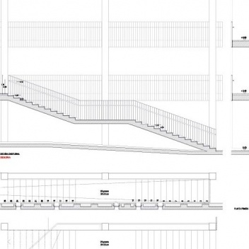 CEIP Ferrer i Guardia, detalhe escada, Granollers. Arq. Jordi Badia, 2006