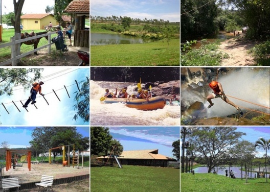 Figura 01. Fotos das propriedades rurais de Brotas que oferecem atividades turísticas e dos equipamentos instalados para o turismo de aventura