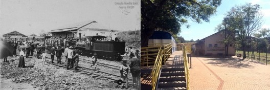 Inauguração da estação da linha férrea de Ijuí em 1911 e seu estado atual de conservação