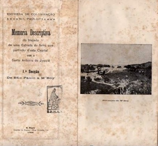 Povoação de M’Boy Foto s/data. Prospecto da Empresa de Colonização Sul Paulista, do eng. Henrique Boccolini, 1908