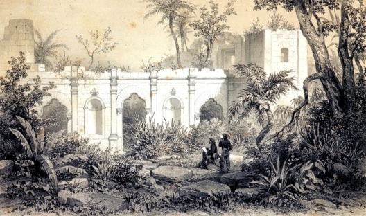 Vista da Igreja de Jesus, Paraguai, em ruínas