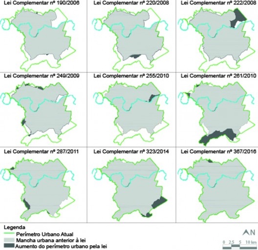 Mapas de evolução do perímetro urbano de Piracicaba no período de 2006 a 2016
