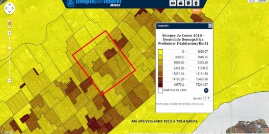 Densidades na Unidade de Vizinhança 1 em Brasília DF