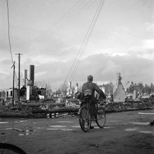 Rovaniemi após destruição da cidade na Segunda Guerra Mundial