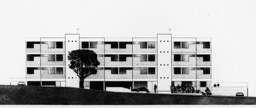 Conjunto Habitacional, elevação. Arquiteto Renato Viégas