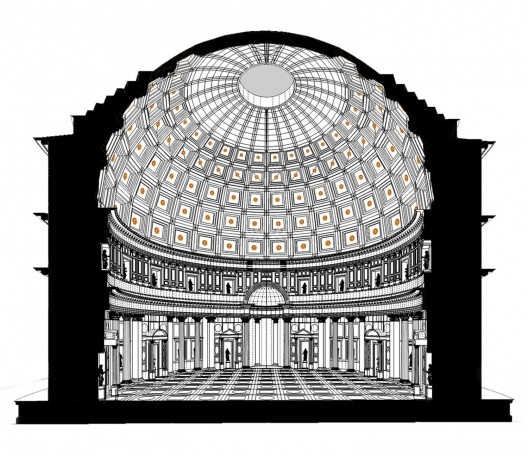 Pantheon, corte, Roma, Itália, 118-128