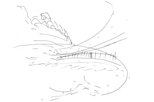 Centro de Artes do Carnaval — CAC, croquis de viagem, Torres Vedras, Portugal, 2021. Arquiteto José Neves