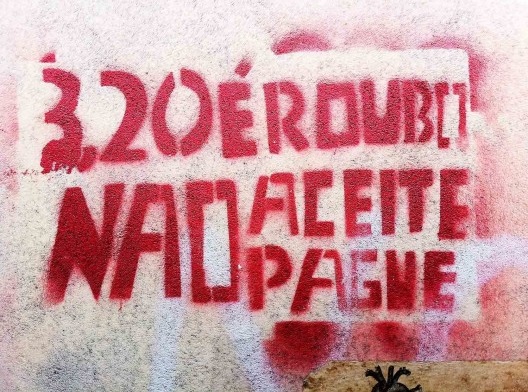 Pichação em muro do MPL – Movimento Passe Livre, São Paulo