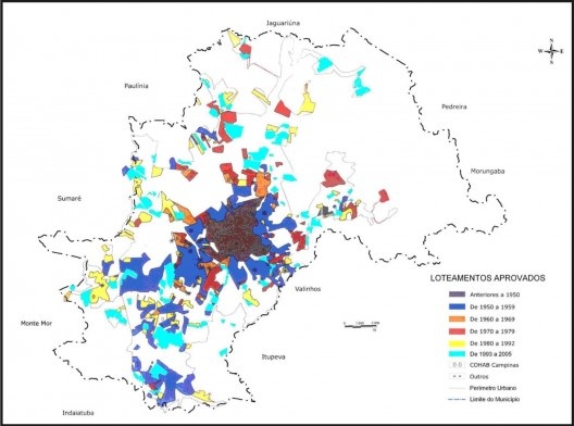 Loteamentos aprovados em Campinas (1950 - 2005)
