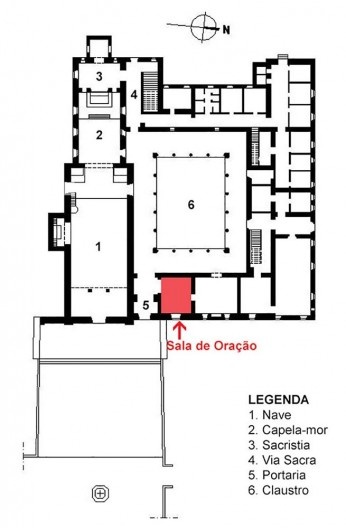 Convento de São Francisco, planta esquemática, Sirinhaém PE