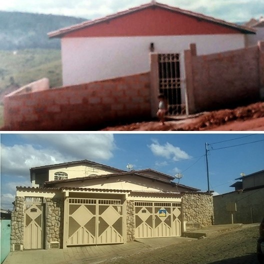 Casas antes (anos 1970) e depois (2016)