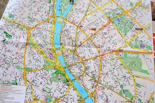 Aspecto de mapa do centro urbano