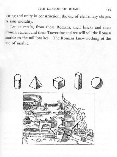 Desenho de Le Corbusier a partir de sólidos geométricos platônicos