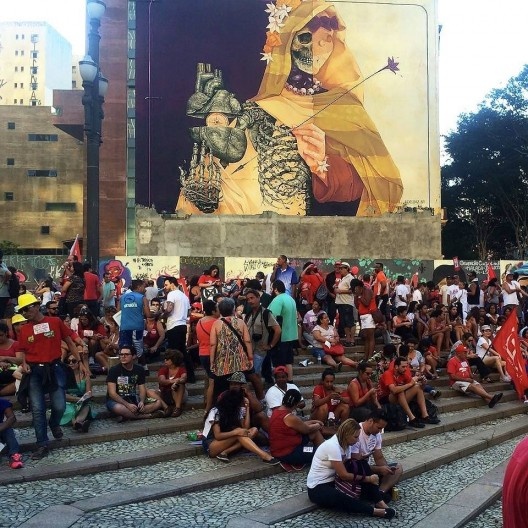 Manifestação pró Dilma Rousseff no Vale do Anhangabaú