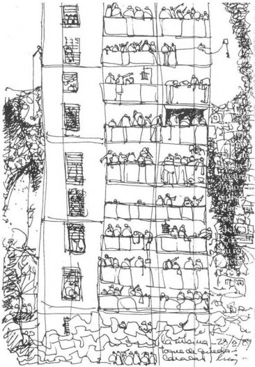 FAU UNC Ocupada, desenho de Luis Coccato