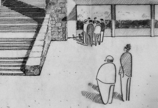 Detalhe da perspectiva de Blumenau, com desenhos de Dominikus e Gottfried Böhm