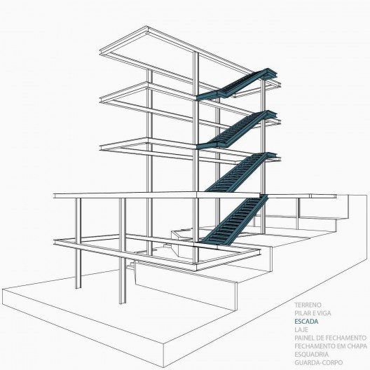Estúdio Madalena, diagrama de montagem, São Paulo, 2015. Apiacás Arquitetos