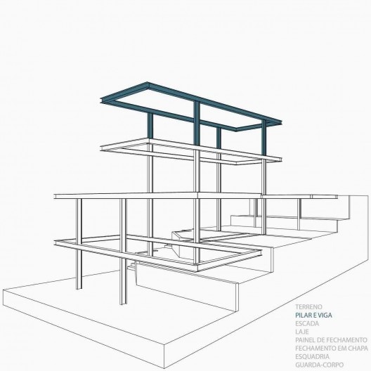 Estúdio Madalena, diagrama de montagem, São Paulo, 2015. Apiacás Arquitetos