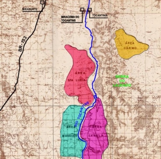 As quatro áreas definidas para a instalação da capital
