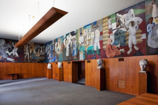 Ministério da Educação e Saúde Pública, Rio de Janeiro, 1936-1945. Arquitetos Lúcio Costa, Oscar Niemeyer, Affonso Eduardo Reidy, Jorge Moreira, Carlos Leão e Ernani Vasconcellos