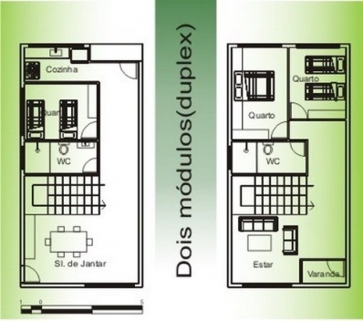 Planta baixa módulo Duplex(famílias grandes)