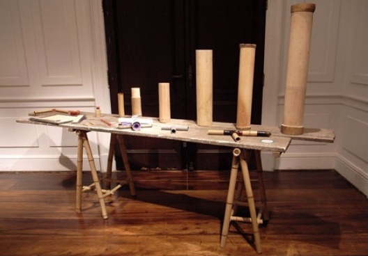 Mostra straatbambu no MCB, março de 2007. Espaço “pesquisa de técnicas e materiais\"