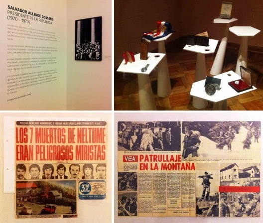 Museo de la Solidaridad Salvador Allende, sala de objetos do presidente e recortes de jornais, Santiago do Chile