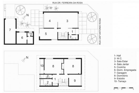 Residência Leopoldo Raimo, plantas térreo e superior, São Paulo, 1952. Arquiteto Rodolpho Ortenblad Filho