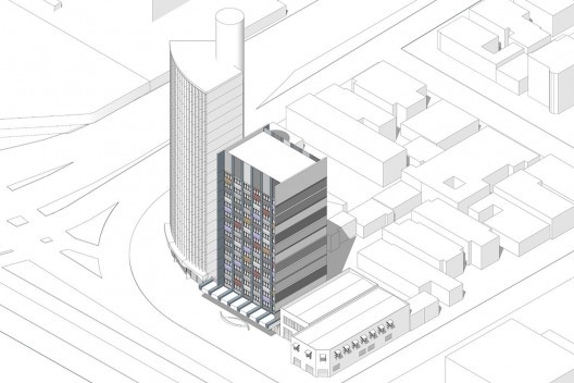 H.O.M.E. — Housing and Office Modular Environment, diagrama do edifício atual, São Paulo, 2020. Arquitetos Ricardo Gonçalves, Matheus Marques, Rolando Figueiredo e Luisa Favilla / Hiperstudio