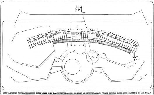 Tropical Hotel de Santarém, planta do pavimento tipo. Arquiteto Arnaldo Paoliello