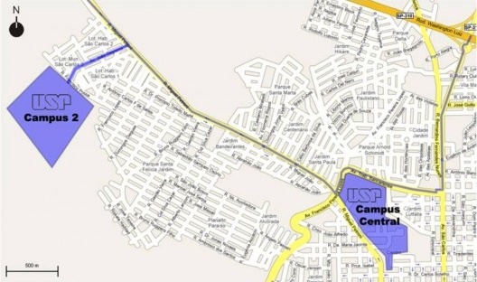 USP São Carlos, campus 2, inserção urbana
