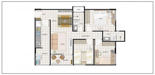 Planta humanizada, apartamento do Residencial Montnimes (68,00m², terminação 01/02/06/07), Maceió, 2010