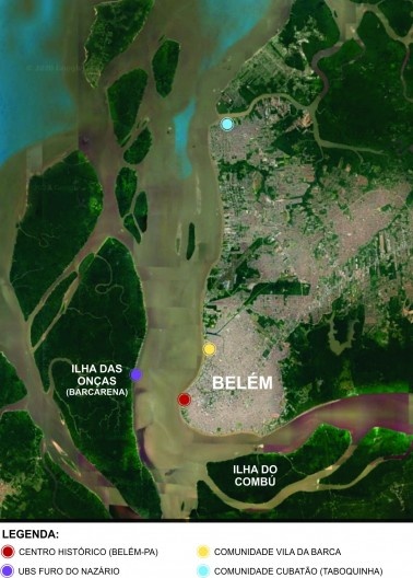 Localização das áreas de estudo