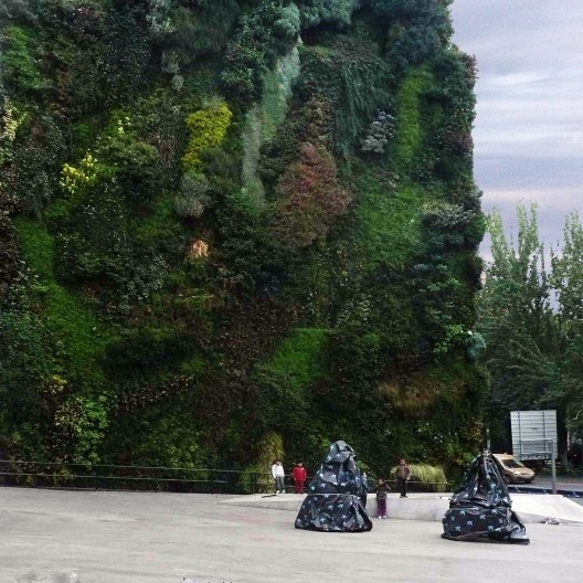 Jardim vertical no Caixa Forum, Madri. Arquitetos Jacques Herzog e Pierre de Meuron