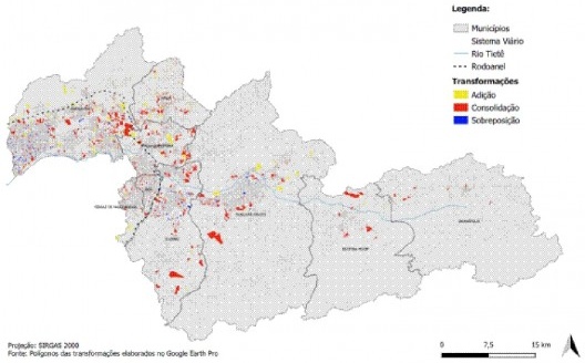 Tipos de transformações ocorridas entre 2006 a 2016 na região do Alto Tietê Cabeceiras