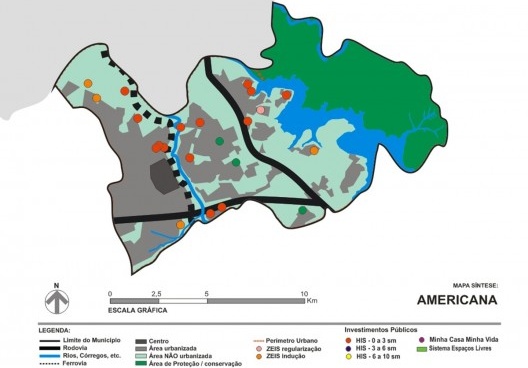 Mapa de localização de investimentos públicos
