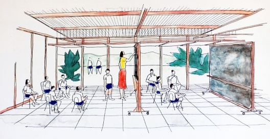 Escola pré-fabricada de Abadiânia, experiência inicial em madeira