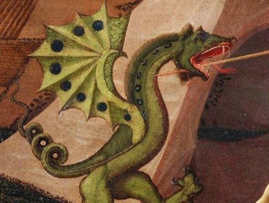 Paolo Uccello, São Jorge e o Dragão, detalhe, c.1459