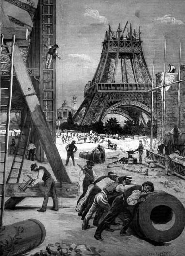 Construção torre Eiffel, 1889