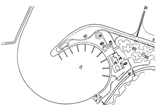Itens previstos na ponta da enseada, planta geral, 1965