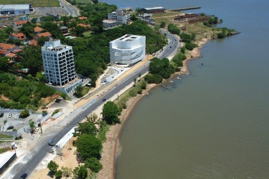Sede da Fundação Iberê Camargo, vista aérea. Arquiteto Álvaro Siza, 2008