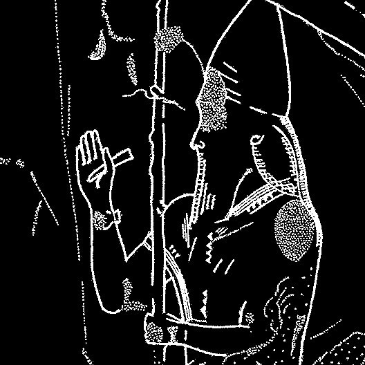 . Desenho de Andrew George baseado em imagem fotográfica frontal da estela de Nabucodonosor II, detalhe invertido