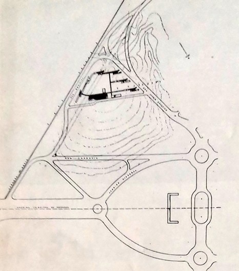 Setor Residencial do Estudante da Cidade Universitária de São Paulo, planta de situação, 1953. Arquiteto Rino Levi