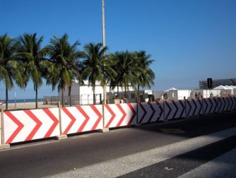 Faixa vermelha de interdição