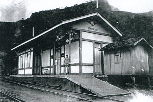 Vista parcial da Estação Ferrociária Itacolomy (Victorino Dias), Ouro Preto MG, c.1910